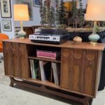 walnut album cabinet